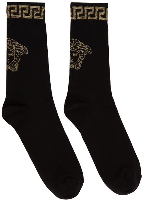 versace socks|Versace socks black and gold.